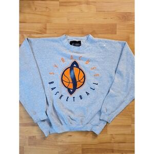 Vintage Syracuse Basketball NCAA Orangemen Gray Sweatshirt Retro Sports Large